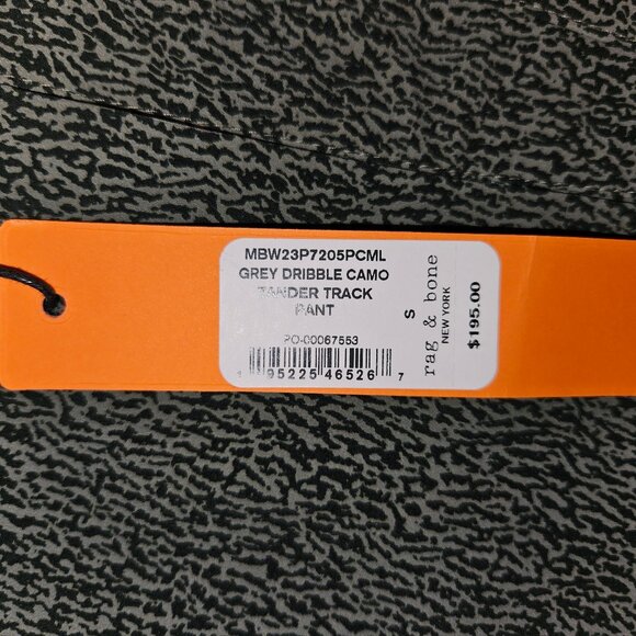 RAG & BONE PURSUIT ZANDER TRACK PANT GREY DRIBBLE CAMO Men’s Size S - Picture 6 of 8